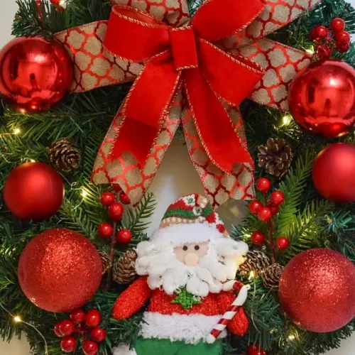 Guirlanda de Natal com Papai Noel