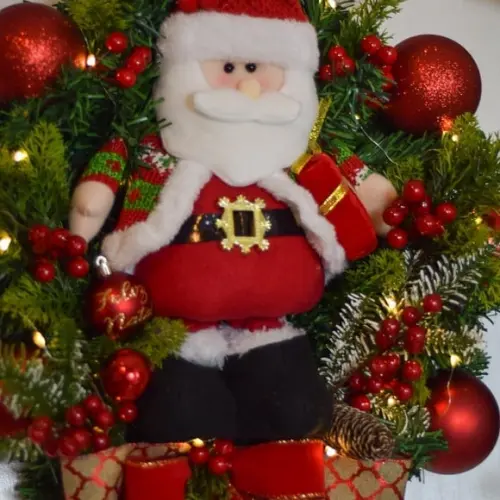 Guirlanda de Natal com Papai Noel