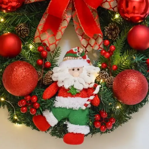 Guirlanda de Natal com Papai Noel