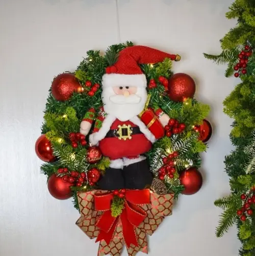 Guirlanda de Natal com Papai Noel