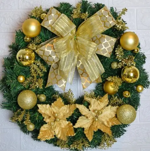 Guirlanda de Natal Dourada / Pisca Pisca de Led