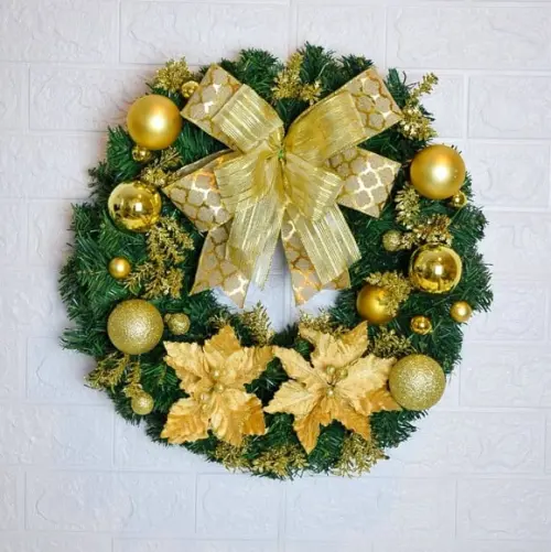 Guirlanda de Natal Dourada / Pisca Pisca de Led