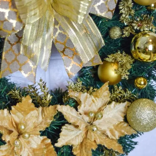 Guirlanda de Natal Dourada / Pisca Pisca de Led