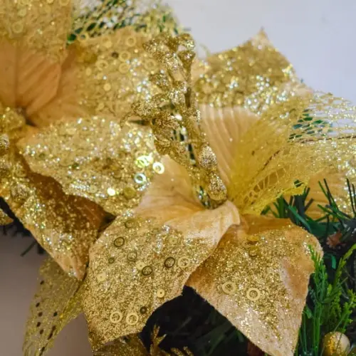 Guirlanda de Natal Dourada com Led