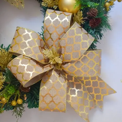 Guirlanda de Natal Dourada com Led