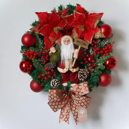 Guirlanda de Natal Papai Noel com Led