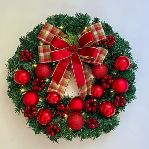 Guirlanda de Natal Vermelha com Led