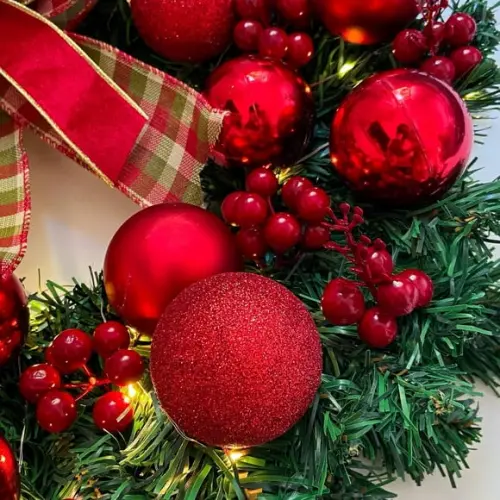 Guirlanda de Natal Vermelha com Led