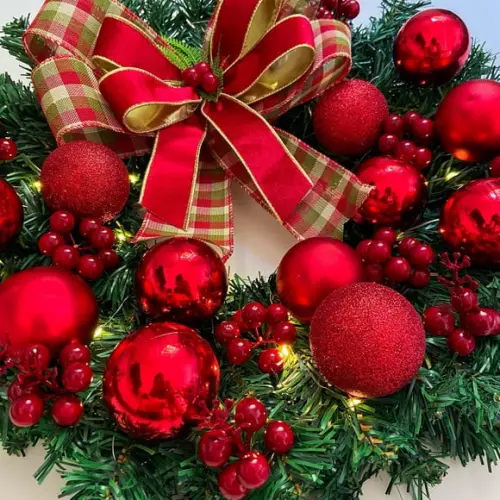 Guirlanda de Natal Vermelha com Led