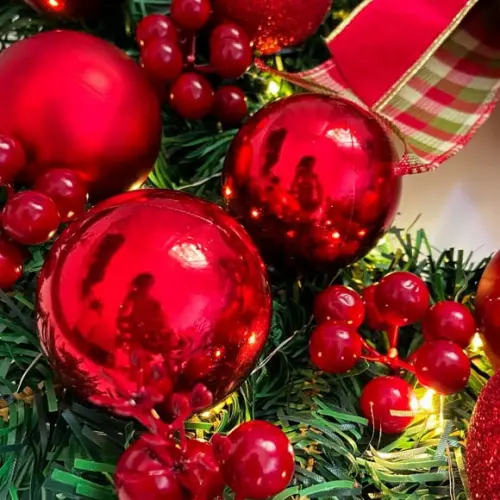 Guirlanda de Natal Vermelha com Led