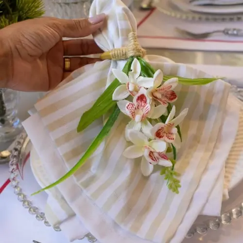 Kit Mesa Posta Branco e Bege 2 Lugares