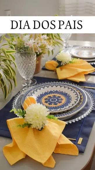 Mesa Posta Azul Marinho Impermeável 6 Lugares