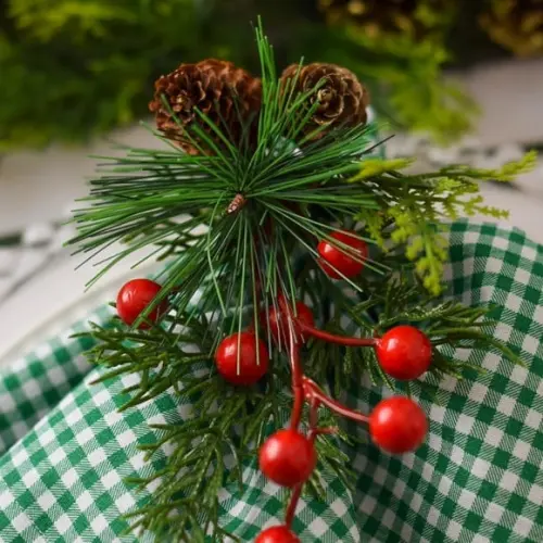 Mesa Posta de Natal Verde e Branco 4 Lugares