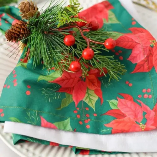Mesa Posta de Natal Verde e Branco 8 Lugares