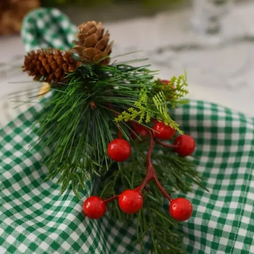Mesa Posta de Natal Verde e Branco 8 Lugares