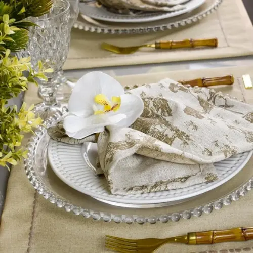 Mesa Posta Toile Du Jouy 4 Lugares