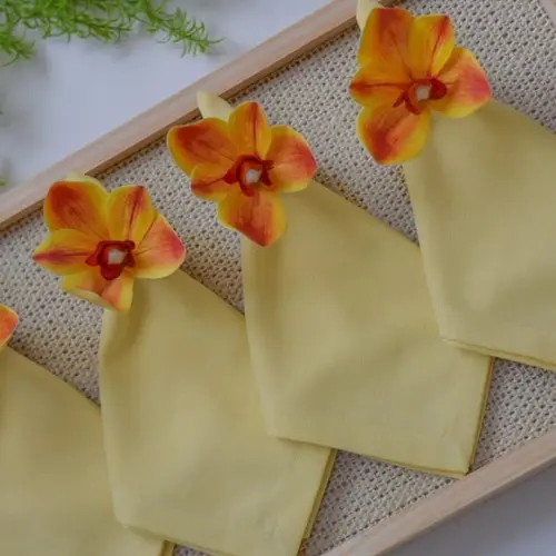 Porta Guardanapo Orquídea Cimbídio Mescla 6 Lugares