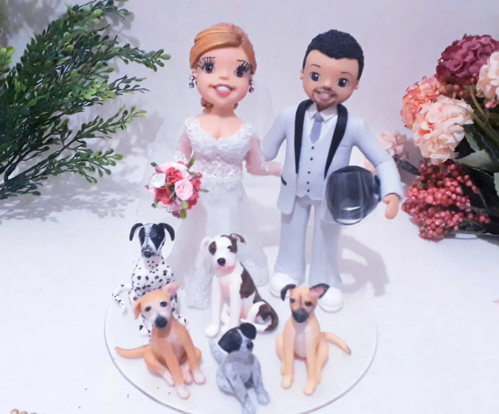 Noivinhos Personalizados em biscuit - Pets / noovinhos com cachor