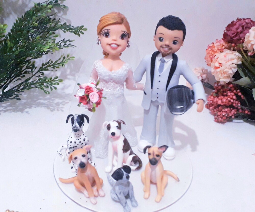 Noivinhos Personalizados em biscuit - Pets / noovinhos com cachor
