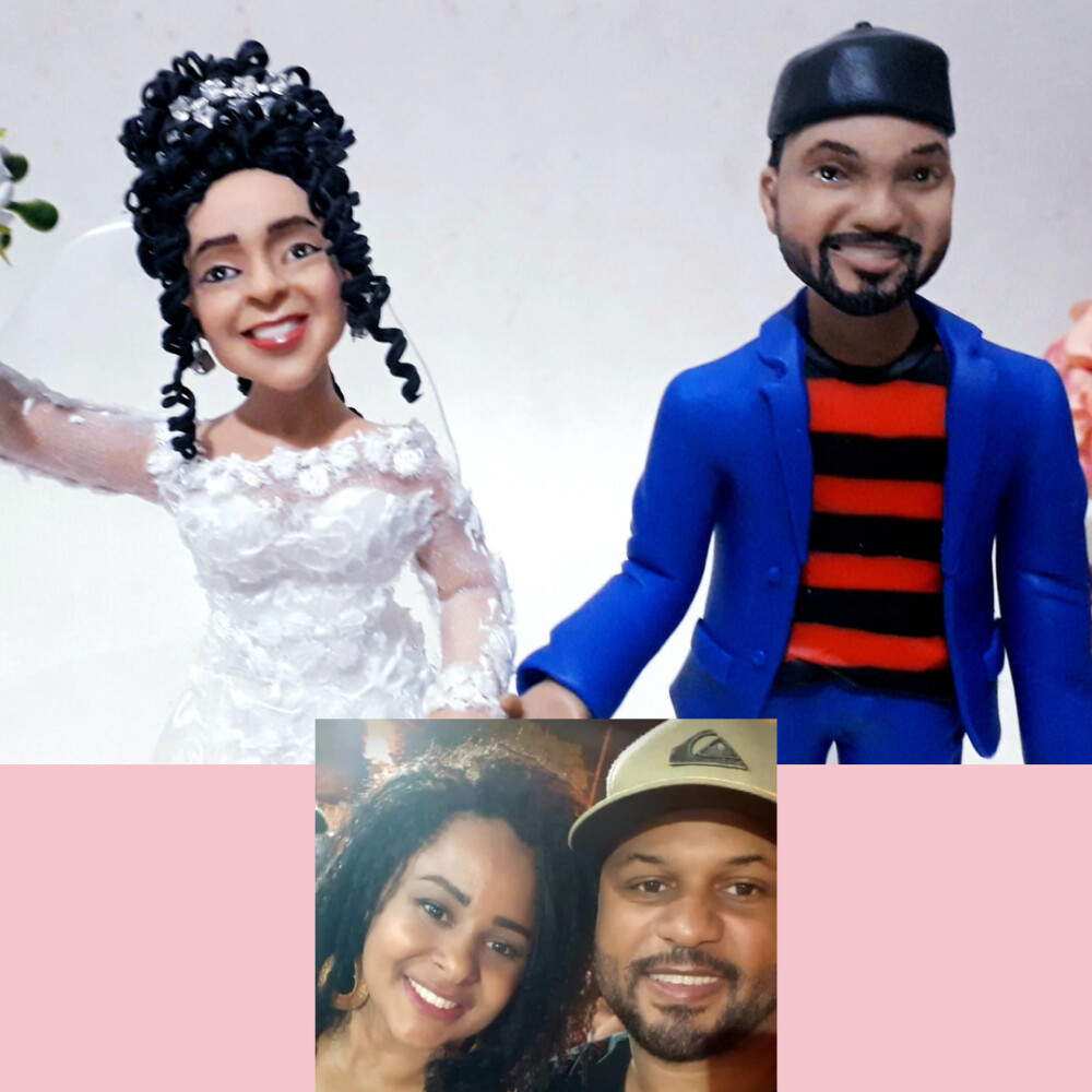 Noivinhos humanizados em biscuit /noivinhos personalizados