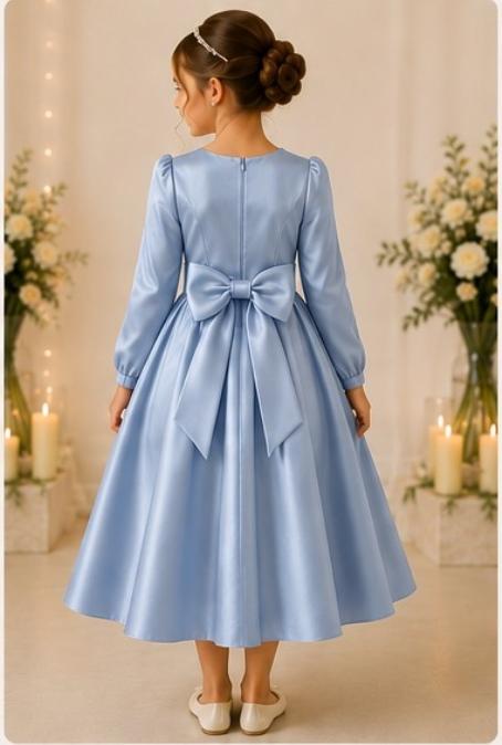 vestido de daminha daminha de honra azul serenity