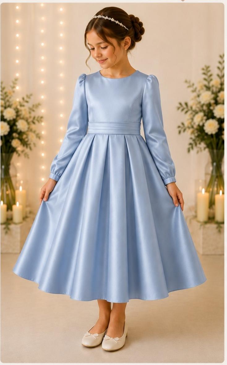 vestido de daminha daminha de honra azul serenity