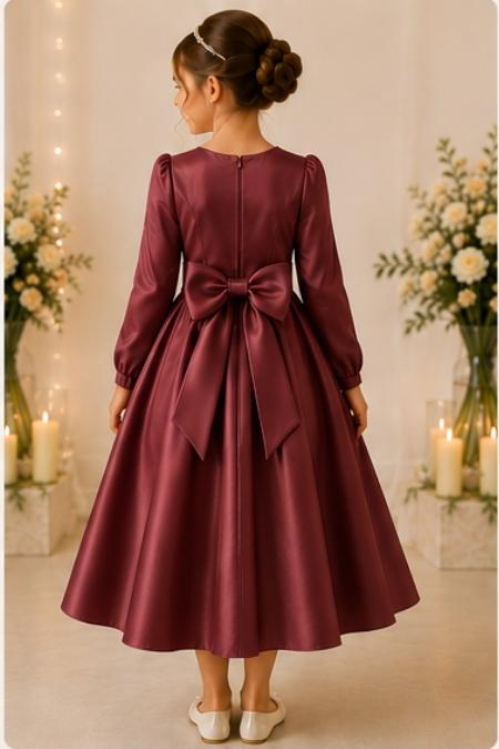 vestido de daminha daminha de honra marsala