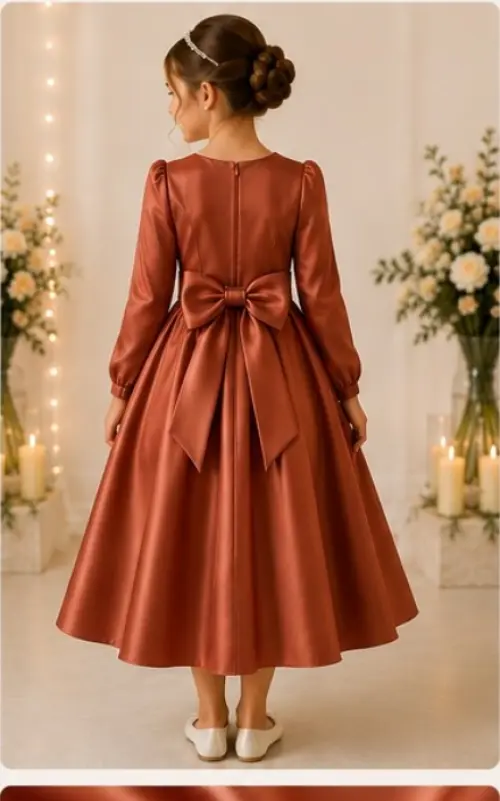 vestido de daminha daminha de honra terracota