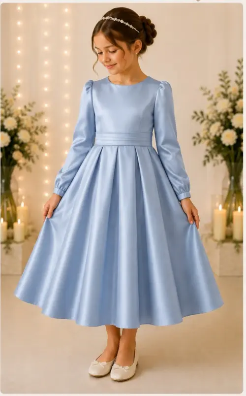 vestido de daminha daminha de honra azul serenity