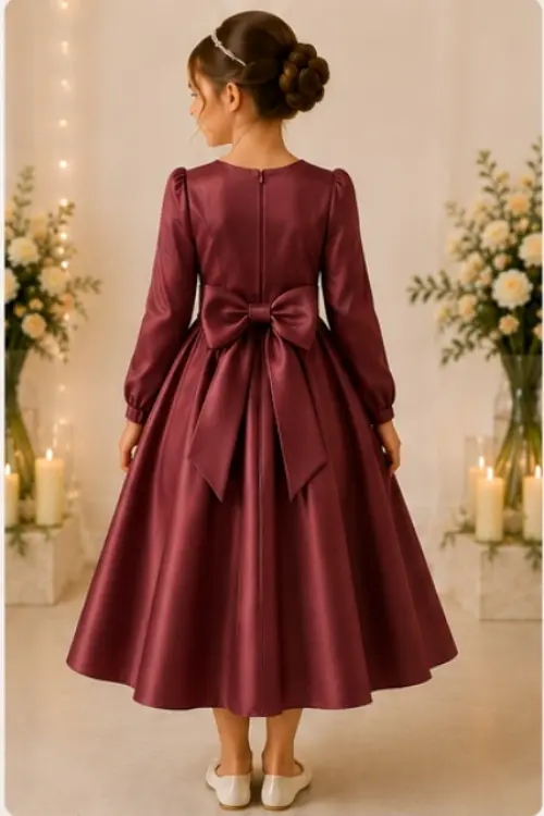 vestido de daminha daminha de honra marsala