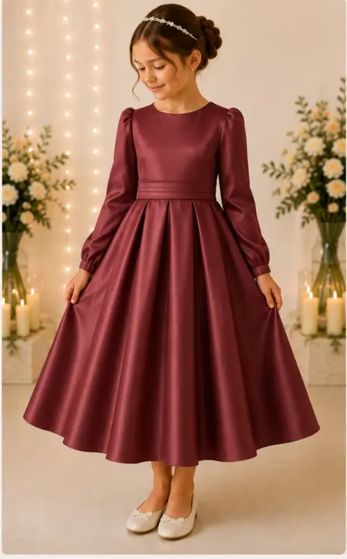 vestido de daminha daminha de honra marsala