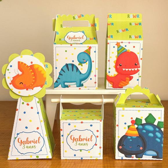20 Itens Personalizados Caixinhas para Festas Dino Baby 2