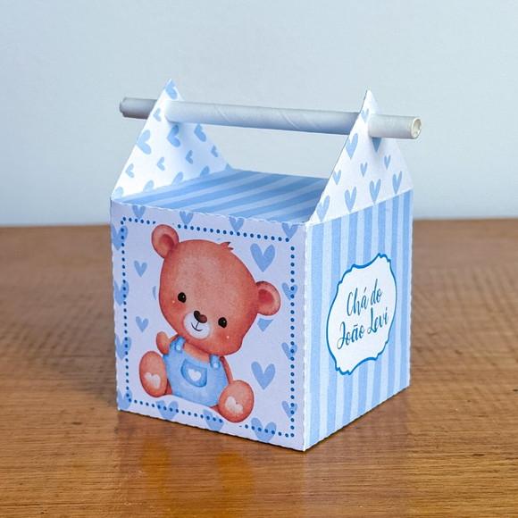 30 Itens Personalizados Caixinhas Festas Ursinho Azul 2