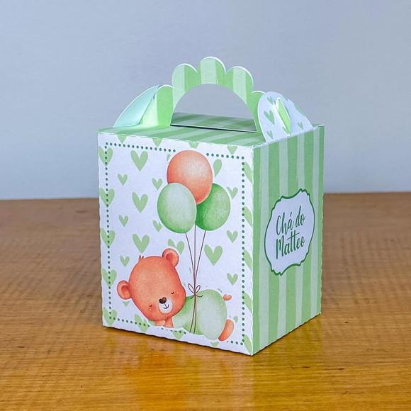 30 Itens Personalizados Caixinhas p/ Festas Ursinho Verde 1