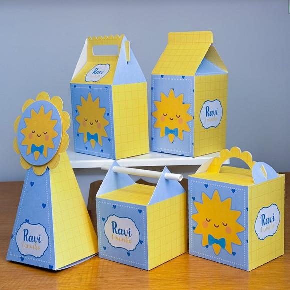 40 Itens Caixinhas para Festas Raio de Sol Menino