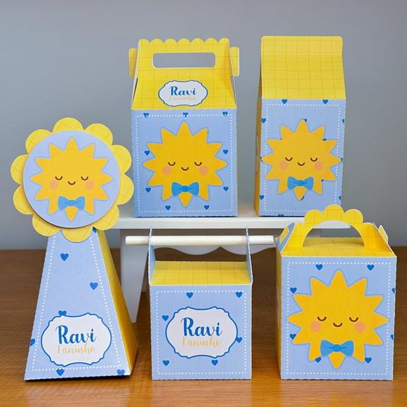 40 Itens Caixinhas para Festas Raio de Sol Menino