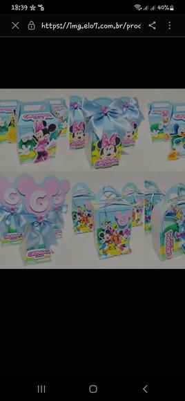 40 Itens Festa Lembrancinhas Caixinhas Turma do Mickey Candy