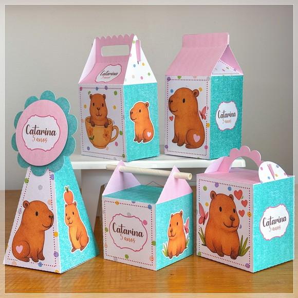 40 Itens Personalizados Caixinhas Capivara 2