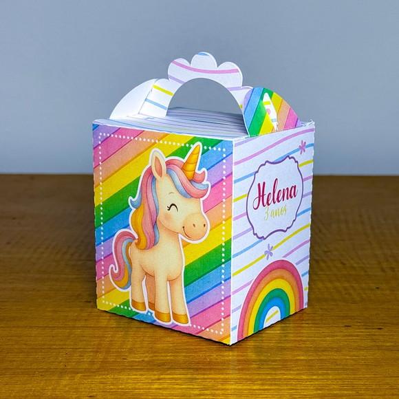 50 Itens Kit de Caixinhas Personalizadas Unicórnio Festas