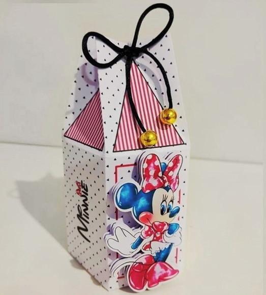 Kit 20 Peças Caixinhas Personalizados Minnie Aquarela