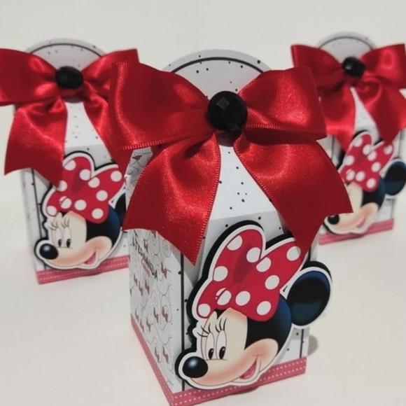 Kit 20 Peças Lembrancinhas Caixinha Personalizado Minnie 3d