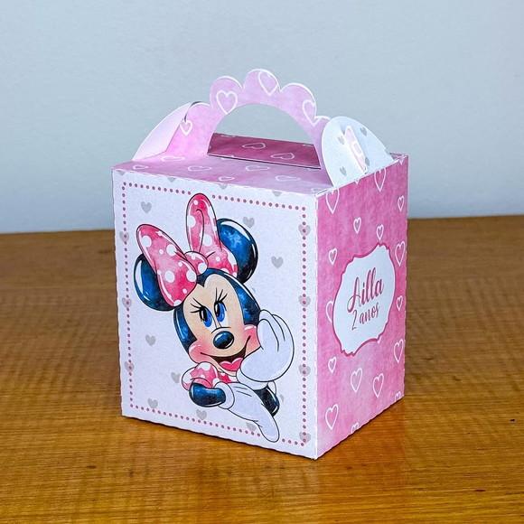 Kit 30 Peças Caixinhas Personalizados Minnie Rosa 2