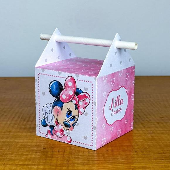 Kit 50 Peças Caixinhas Personalizados Minnie Rosa