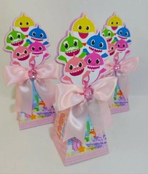 Kit Festa Lembrancinhas Baby Shark Menina-32 Pçs 3d