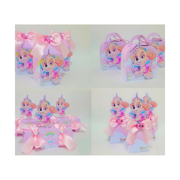 Kit Festa Lembrancinhas Patrulha Rosa Skye-32 Pçs 3d