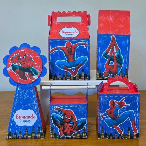 Kit Pegue e Monte 30 Itens Festa Lembrancinhas Homem Aranha