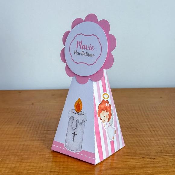 Kit Pegue Monte 30 Itens Caixinhas para Festas Batizado Rosa
