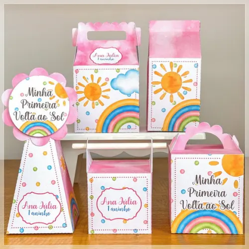 20 Itens Caixinha p/ Festas Primeira Volta ao Sol Menina