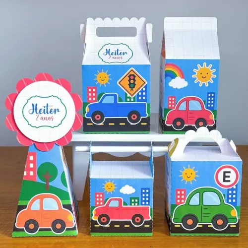20 Itens Caixinhas para Festas Carrinhos
