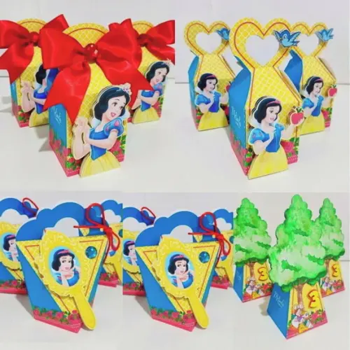 20 Itens Festa Lembrancinhas Branca de Neve Caixinhas
